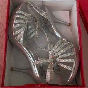 sparkling silver heels!